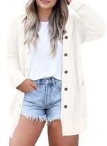 Cardigã feminino Eytino plus size de manga comprida com frente aberta