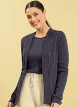 Cardigã Feminino Manga Longa Viscose Tecido Cotele Glow