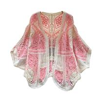 Cardigã Feminino Oversized Boho Chic De Crochê Com Abertura Frontal Para Praia E Verão - Blusa De