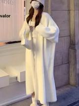 Cardigã Feminino Quente E Grosso Até O Joelho, Estilo Preguiçoso De Outono Inverno, Suéter De Tricô