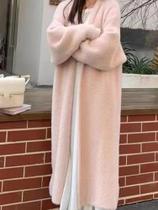 Cardigã Feminino Quente E Grosso Até O Joelho, Estilo Preguiçoso De Outono Inverno, Suéter De Tricô Cardigã Feminino Quente E Grosso Até O Joelho, Estilo Preguiçoso De Outono Inverno, Suéter De Tricô