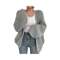 Cardigã Feminino Vintage Harajuku Com Manga Lanterna, Suéter Coreano Casual Chique Y2K Para Outono Cardigã Feminino Vintage Harajuku Com Manga Lanterna, Suéter Coreano Casual Chique Y2K Para Outono