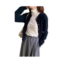 Cardigã Feminino Vintage Y2K De Manga Longa Em Tricô Com Gola O, Suéter Modelador Para