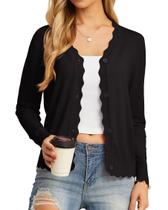 Cardigã GRECERELLE Feminino Manga Longa Decote em V Preto G Cardigã GRECERELLE Feminino Manga Longa Decote em V Preto G