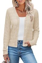 Cardigã LOMON, crochê, malha, xales, botões, feminino, GG, damasco