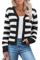 Cardigã LOMON leve de crochê com decote em V para mulheres