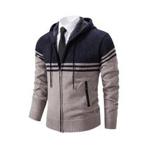 Cardigã Masculino De Inverno Em Fleece Grosso, Quente, Casual, Com Gola Alta E Zíper, Suéter