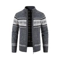 Cardigã Masculino De Inverno Em Fleece, Suéter De Tricô Natalino, Casaco Casual De Lã E Caxemira
