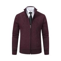 Cardigã Masculino De Tricô Grosso Com Gola Alta Quente Jaqueta Tendência Outono/Inverno