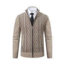 Cardigã Masculino De Tricô Grosso Com Gola Alta Quente Jaqueta Tendência Outono/Inverno