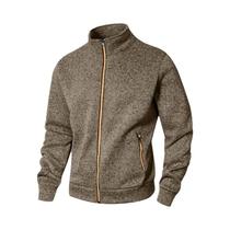 Cardigã Masculino Oversize De Outono Com Zíper, Manga Longa, Gola Alta, Moletom Quente Para