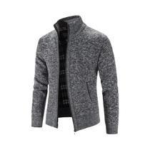 Cardigã Masculino plus Size 3XL De Tricô Com Forro De Lã, Cor Sólida, Suéter Casual Primavera