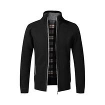 Cardigã Masculino Slim Fit De Lã Com Zíper Completo, Suéter Quente De Tricô, Casaco De Marca De Luxo