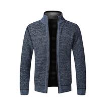Cardigã Masculino Slim Fit De Lã Com Zíper Completo, Suéter Quente De Tricô, Casaco De Marca De Luxo