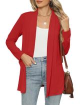 Cardigã Micoson Lightweight Summer para mulheres vermelho tamanho S Cardigã Micoson Lightweight Summer para mulheres vermelho tamanho S