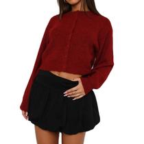 Cardigã Miqil Whispers Knit Open Front Button Cropped Sweater