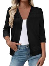 Cardigã ONLYSHE leve de viscose/nylon preto para mulheres Cardigã ONLYSHE leve de viscose/nylon preto para mulheres