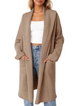 Cardigã Saodimallsu feminino de grandes dimensões com capuz Cardigã Saodimallsu feminino de grandes dimensões com capuz