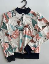Cardigam com Zíper Estampado Tamanho Único