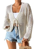 Cardigan Beautiful Nomad Summer Crochet Mesh White Women Cardigan Beautiful Nomad Summer Crochet Mesh White Women
