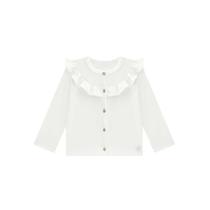 Cardigan Bebê Menina em Malha Suedine Off White Somnii