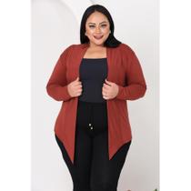 Cardigan Blusa Feminina Manga Longa Viscolycra Plus Senhoras Cardigan Blusa Feminina Manga Longa Viscolycra Plus Senhoras
