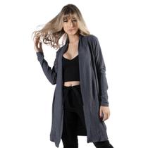 Cardigan Canelado Bella Fiore Manga Longa Inverno Moda Casual