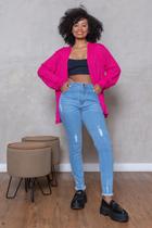 Cardigan Canelado Brilho