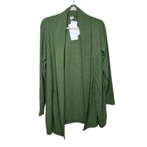 Cardigan Canelado Feminino Verde Tamanho P Ao GG Comprimento Médio