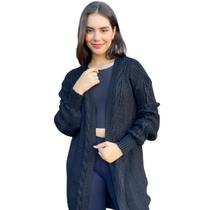 Cardigan Casaco Feminino Kimono Tricot Inverno Sobretudo Lã