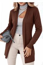 Cardigan Casaco Feminino Longo em Tricot Básico