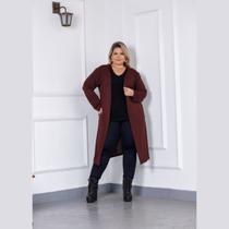 Cardigan Casaco Feminino Longo Inverno Lanzinha Plus Size