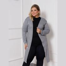 Cardigan Casaco Feminino Longo Inverno Lanzinha Plus Size