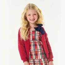 Cardigan Casaco Infantil Menina Lã Trico Botão Trick Nick Cardigan Casaco Infantil Menina Lã Trico Botão Trick Nick