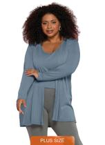 Cardigan com regata plus size maelle 15543 Cardigan com regata plus size maelle 15543