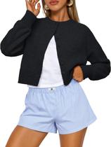 Cardigan Cropped Leve Preto Trendy Queen Cardigan Cropped Leve Preto Trendy Queen