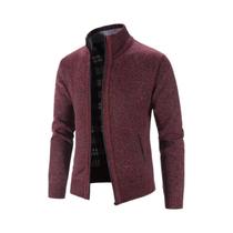 Cardigan De Fleece Tricotado Masculino plus Size 3XL, Suéter Casual Em Cores Sólidas Para Primavera