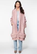 Cardigan de Tricot Longo Rosa Claro