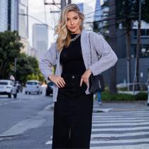 Cardigan De Tricot Mescla Com Bolsos Feminina Revanche Petrolina