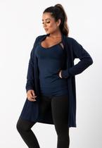 Cardigan Feminino Canelado Kimono Manga Longa Cardigan Feminino Canelado Kimono Manga Longa