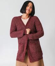 Cardigan Feminino Chenille Brilho Lurex Marisa Vinho Cardigan Feminino Chenille Brilho Lurex Marisa Vinho