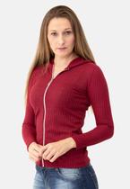 Cardigan Feminino Com Capuz e Zíper 10102