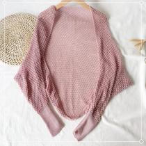 Cardigan Feminino Crochê Manga Comprida - Frente Aberta com Decote em Ombro
