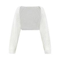 Cardigan Feminino De Malha Canellada Em Cor Sólida Com Mangas Raglan, Frente Aberta, Elegante Para Cardigan Feminino De Malha Canellada Em Cor Sólida Com Mangas Raglan, Frente Aberta, Elegante Para