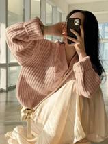 Cardigan Feminino de Malha Grossa - Manga Longa, Solto e Quente para Outono/Inverno