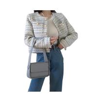 Cardigan Feminino Elegante Tweed - Casaco Curto para Outono/Inverno