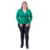 Cardigan Feminino Facinelli Plus Size 658094 Verde