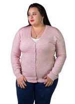 Cardigan Feminino Facinelli Plus Size 658124 Rose