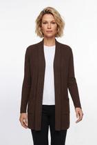 Cardigan feminino longo de malha com bolsos 61283 -