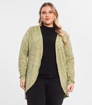 Cardigan Feminino Plus Alongado Infinita Cor Amarelo Cardigan Feminino Plus Alongado Infinita Cor Amarelo